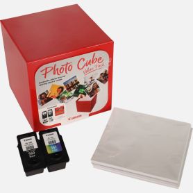 Canon PG-560/CL-561 Photo Cube Value Pack - 5x5 Phot Paper(PP-201 40sheets) + Black & Colour Cartridges - 3713C007