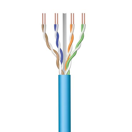 EWENT Bobine de Instalação Cat 6A U UTP AWG23 1 CU 305mt. CPR Eca Class SOLID, Jacket LSZH azul - IM1224