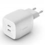 Belkin BOOST CHARGE PRO GaN - Adaptador de alimentação - tecnologia PPS e GaN - 45 Watt - Fast Charge - 2 conectores de saída