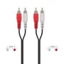 EWENT Cabo Áudio, 2 x RCA M - 2 x RCA M, 1.5m   - EC1601