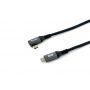 Equip USB 2.0 C to C  90° angled Cable, M M, 1.0m, 100W with Emark   - 128891