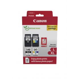 Canon PG-540L CL541XL PVP - 4x6 Phot Paper (GP-501 50sheets) + L Black & XL Colour Cartridges  - 5224B012