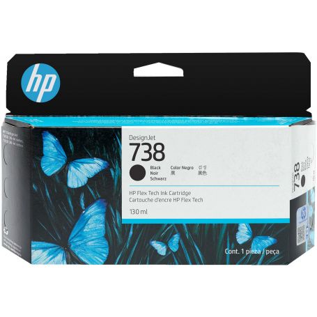 HP 738 130-ml Black DesignJet Ink Cartridge  - 498N4A