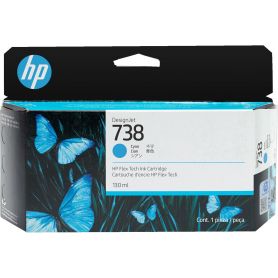 HP 738 130-ml Cyan DesignJet Ink Cartridge  - 498N5A