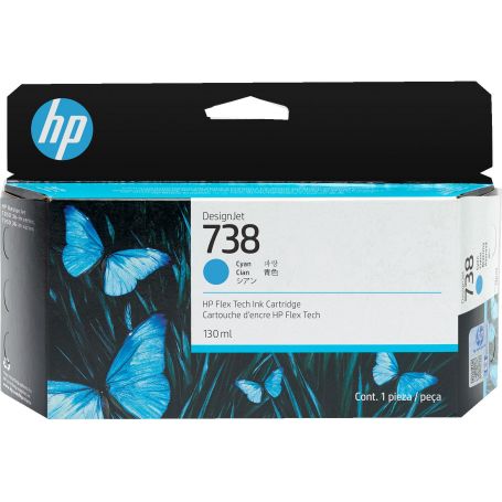 HP 738 130-ml Cyan DesignJet Ink Cartridge  - 498N5A