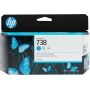 HP 738 130-ml Cyan DesignJet Ink Cartridge  - 498N5A