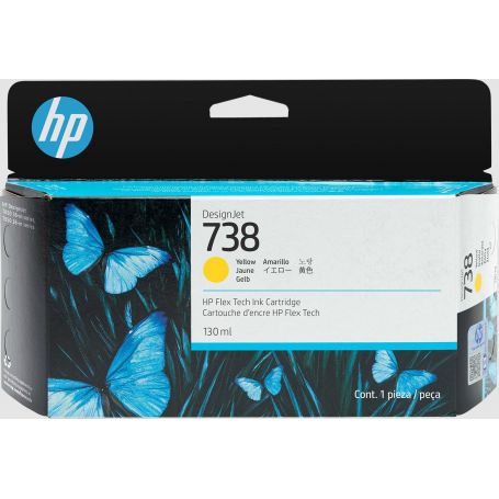 HP 738 130-ml Yellow DesignJet Ink Cartridge  - 498N7A