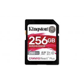 Kingston 256GB Canvas React Plus SDXC UHS-II 280R 150W U3 V60 for Full HD 4K  - SDR2V6 256GB