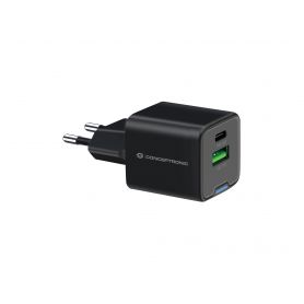 Conceptronic ALTHEA15B 2-Port 20W GaN USB PD Charger, USB-C x 1, USB-A x 1, QC 3.0, PPS  -