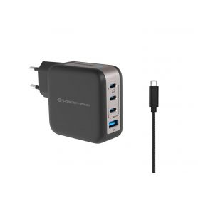 Conceptronic ALTHEA18B 4-Port 100W GaN USB PD Charger with USB-C Charging Cable, USB-C x 3, USB-A x 1, QC 3.0, PPS  -