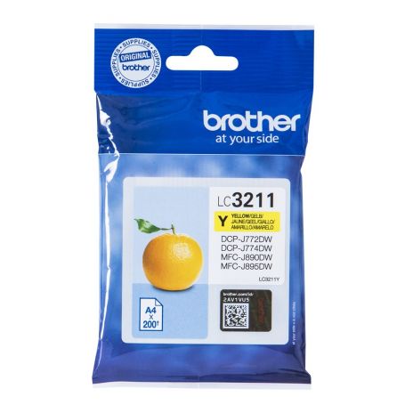 Brother Tinteiro amarelo, duração estimada até 200 páginas (segundo ISO/IEC 24711) - LC3211Y