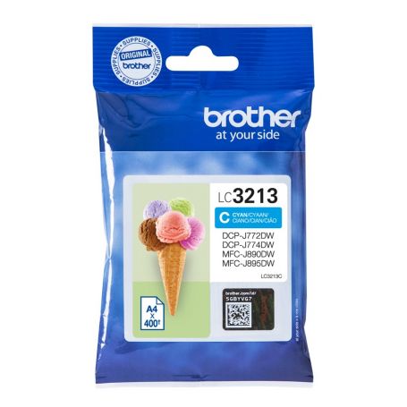 Brother Tinteiro Cyan de alta capacidade, duração estimada até 400 páginas (segundo ISO/IEC 24711) - LC3213C