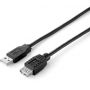 Equip Cabo de extensão USB 2.0 A-A 5.0M M/F - Preto - 128852