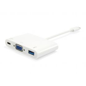 Equip USB-C to VGA Female/USB A Female/PD Adapter - 133462