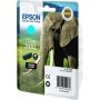 Epson Tinteiro Cyan Série 24XL Elefante Tinta Claria Photo HD (c/alarme RF+AM) - C13T24324022