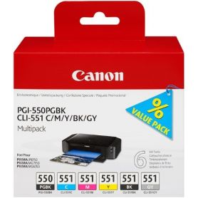 Canon PGI-550/CLI-551 PGBK/C/M/Y/BK/GY Multi Pack - 6496B005