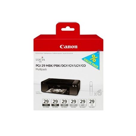 Canon PGI-29 MBK/PBK/DGY/GY/LGY/CO Multi sem segurança - 4868B018