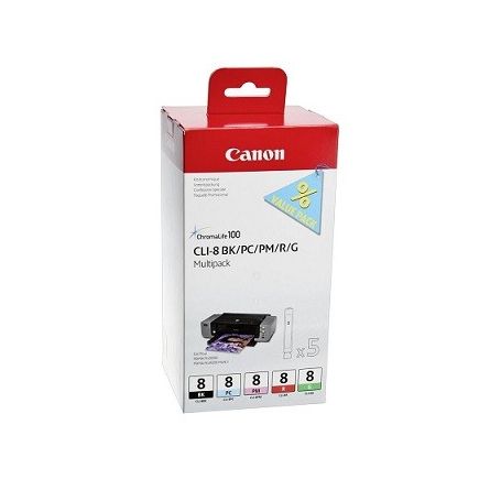 Canon CLI-8 BK/PC/PM/R/G Multi Pack para Pixma Pro 9000 (sem segurança) - 0620B027