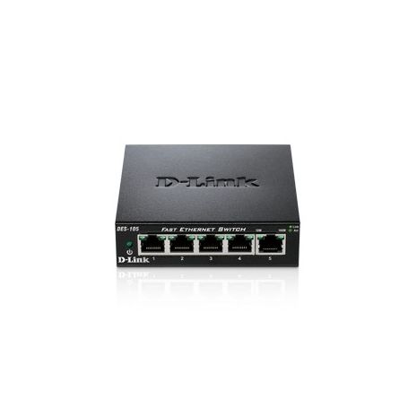 D-link 5-port 10/100Mbps Unmanaged Switch - Metal Housing - DES-105