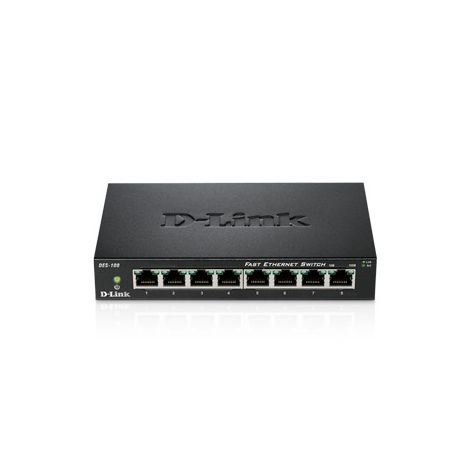 D-link 8-port 10/100Mbps Unmanaged Switch - Metal Housing - DES-108