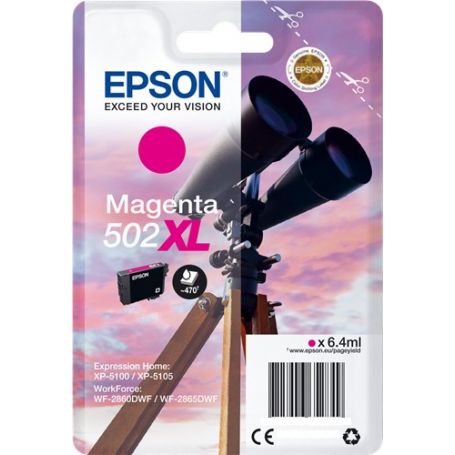 Epson Singlepack Magenta 502XL Ink - XP5100, XP5105, WF-2860DWF, WF-2865DWF - C13T02W34020