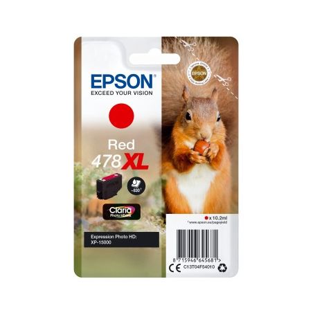 Epson Singlepack Red 478XL Claria Photo HD Ink - C13T04F54010