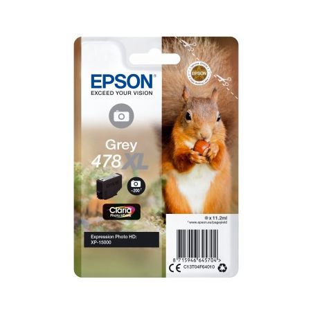 Epson Singlepack Grey 478XL Claria Photo HD Ink - C13T04F64010