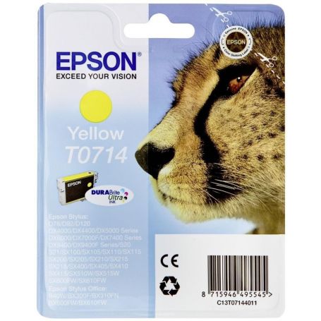 Epson Tinteiro Amarelo T0714 Tinta DURABrite Ultra (c/alarme RF+AM) - C13T07144022