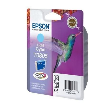 Epson Tinteiro Cyan Claro T0805 Tinta Claria Photographic (c/alarme RF+AM) - C13T08054021