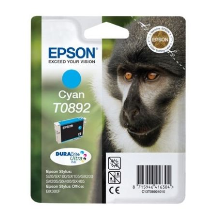 Epson Tinteiro Cyan Stylus S20/ 21/ SX105/ 115/ 205/ 215/ 218/ 405/ 415/ Office BX300F com etiqueta de segurança - C13T08924021