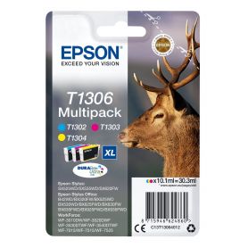 Epson Multipack de 3 cores T1306 Tinta DURABrite Ultra - C13T13064012