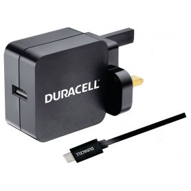 Power Charger 110-240V - Duracell USB Type-C Cable + USB Charger BUN0127A