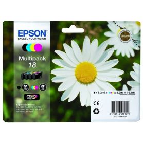 Epson Multipack 4 cores Série 18 Margarida Tinta Claria Home (c/alarme RF+AM) - C13T18064022