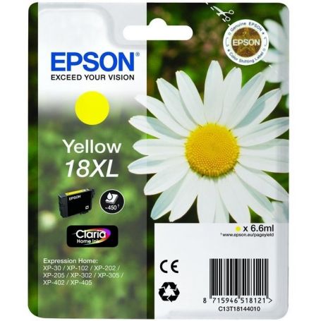 Epson Tinteiro Amarelo Série 18XL Margarida Tinta Claria Home (c/alarme RF+AM) - C13T18144022