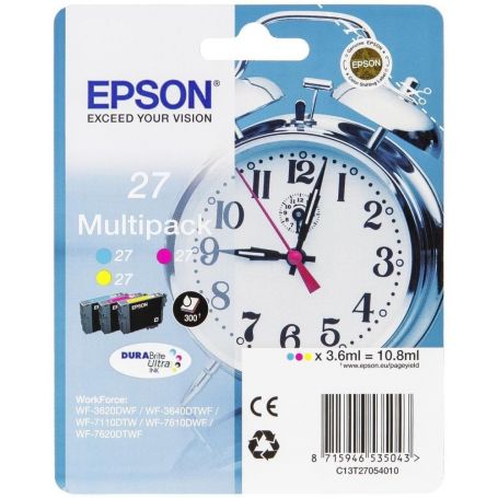 Epson Multipack 3-colour 27 DURABrite Ultra Ink - C13T27054022