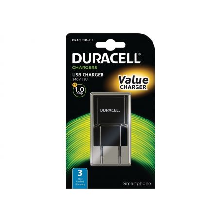 Power Charger Europe - Duracell 1A USB Smartphone Wall Charger DRACUSB1-EU