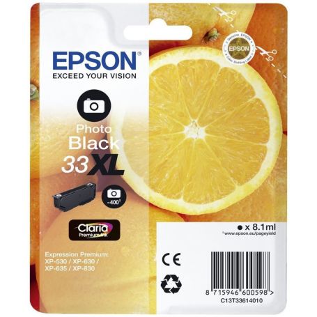 Epson Singlepack Photo Black 33XL Claria Premium Ink - C13T33614022