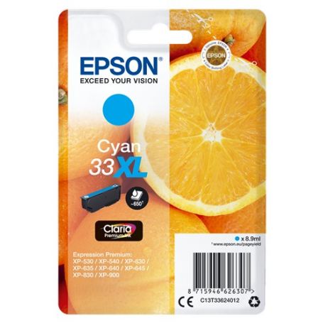 Epson Singlepack Cyan 33XL Claria Premium Ink - C13T33624012