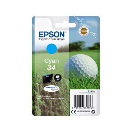 Epson Singlepack Cyan 34 DURABrite Ultra Ink - C13T34624020