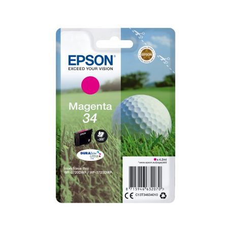 Epson Singlepack Magenta 34 DURABrite Ultra Ink - C13T34634020