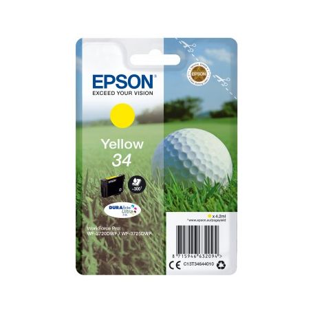 Epson Singlepack Yellow 34 DURABrite Ultra Ink - C13T34644020