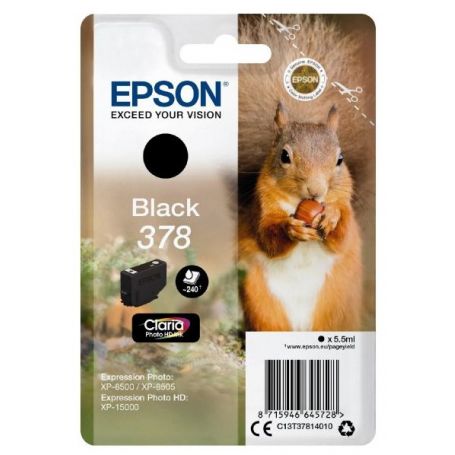 Epson Singlepack Black 378 Claria Photo HD Ink - C13T37814010