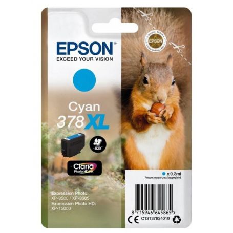 Epson Singlepack Cyan 378XL Claria Photo HD Ink - C13T37924010