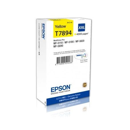 Epson Tinteiro Amarelo XXL 4000p WF-5xxx - C13T789440