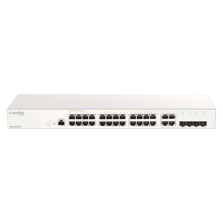 D-link 28-Port Gigabit Nuclias Smart Managed Switch including 4x 1G Combo Ports (With 1 Year License) - DBS-2000-28