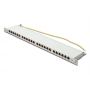 DIGITUS CAT 6 Patch Panel, shielded,24-port RJ45 with shutter, 8P8C, LSA, 0.5U, 19' rack mount, color black RAL 9005