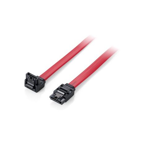 Equip Flat cable SATA 6GBPS, 1,0M W. metal latch, com 1 x angled plug - 111903