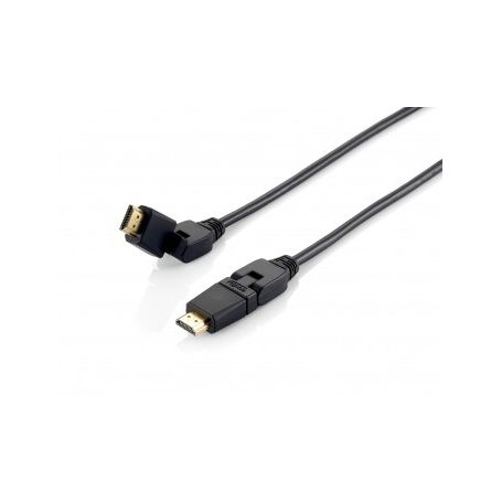 Equip Cabo HDMI com Ethernet, black 2,0m, swivel - preto - 119362