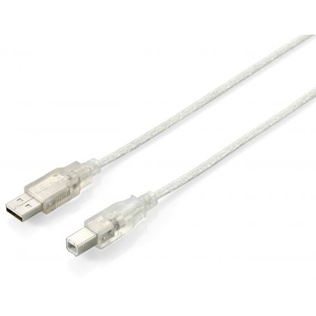 Equip Cabo USB 2.0 A Macho - USB Type B Macho 5.0m silver transparent - 128652