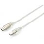 Equip Cabo USB 2.0 A Macho - USB Type B Macho 5.0m silver transparent - 128652